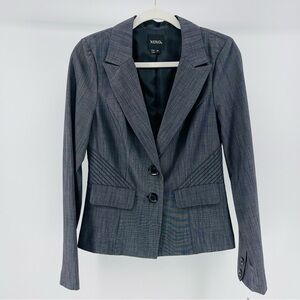 NWT XOXO Y2K Charcoal Gray Pleated 2 Button Blazer, Size Medium